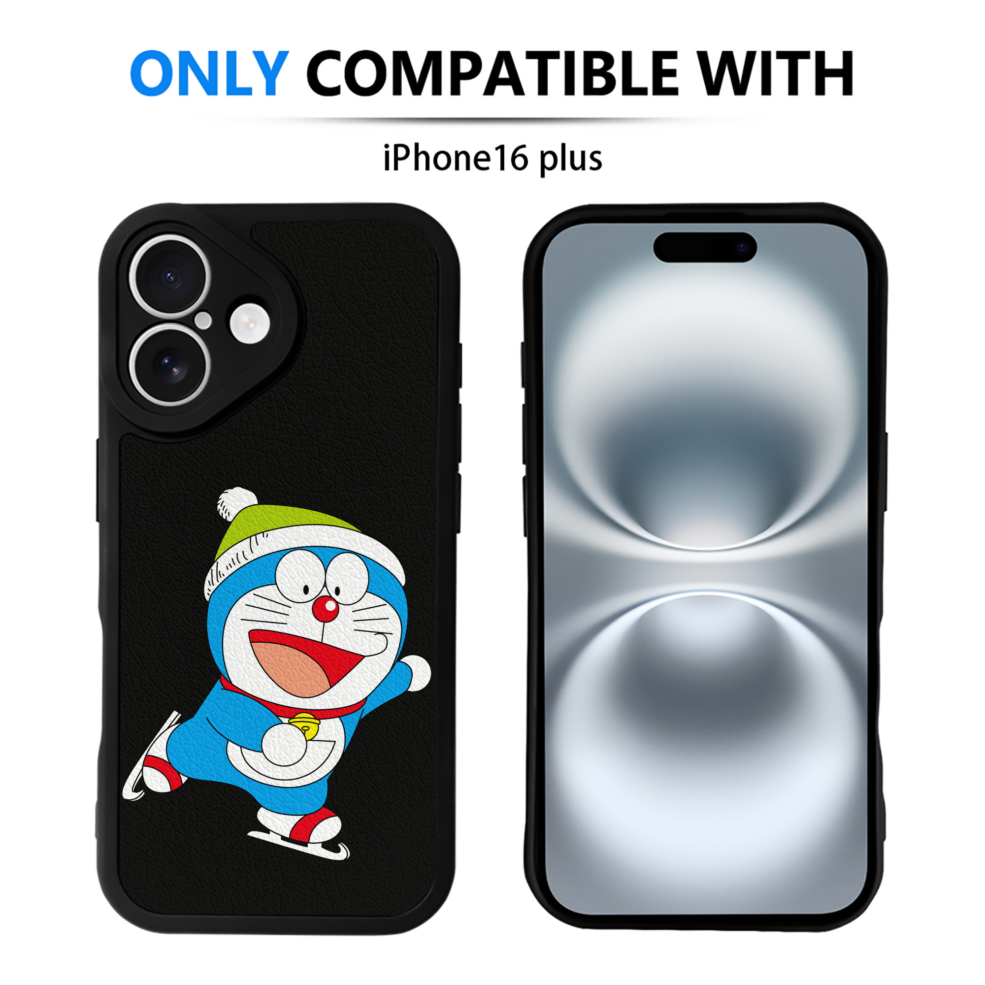 （画像用） ドラえもん Doraemon 【iPhone 16シリーズ対応】シリコンスマホケース（レザー調） 材質：シリコン
